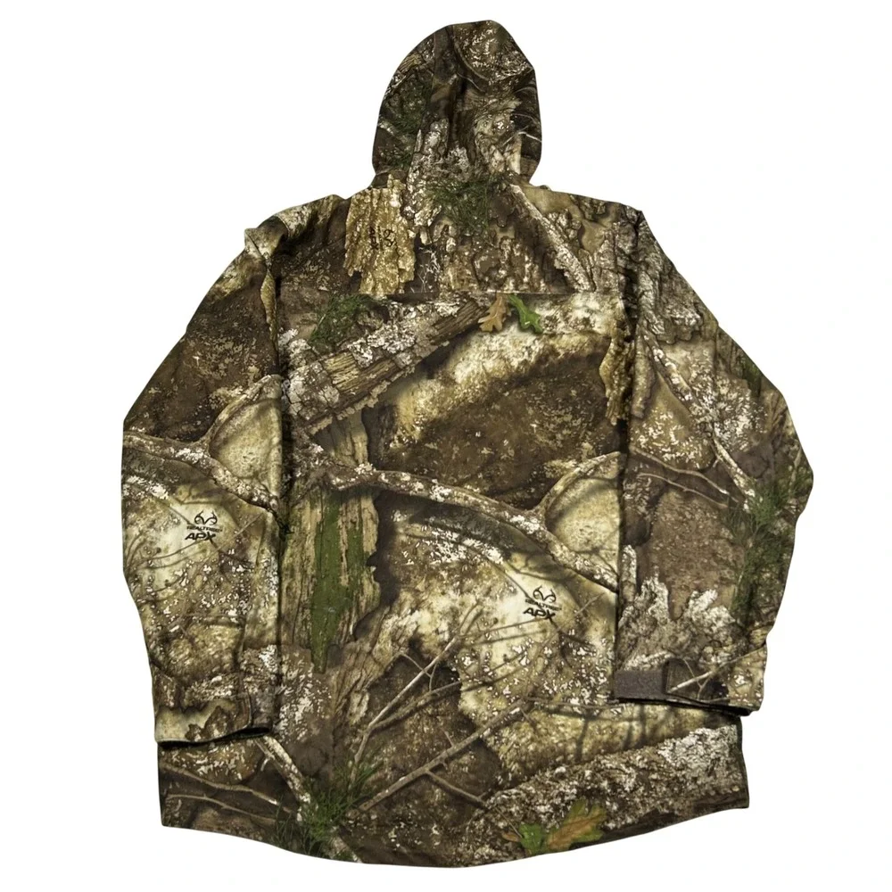 Realtree APX Hunting Jacket Mens Medium Camo Scent Control Hooded Full‎ Zip 2100